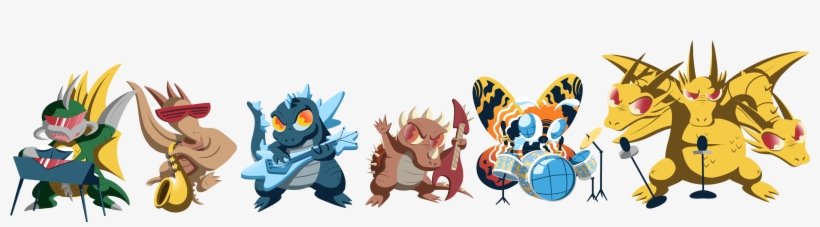 A Show By Rock And Godzilla Crossover Band I Made Recently - Cartoon, transparent png #7992774
