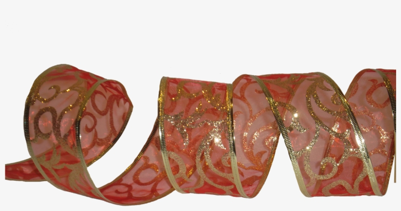 Cinta Alambrada Rojo Escarchada Con Arabescos - Silk, transparent png #7994285