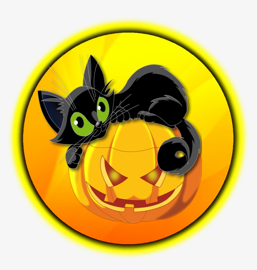 Halloween Cat And Pumpkin, transparent png #7995447