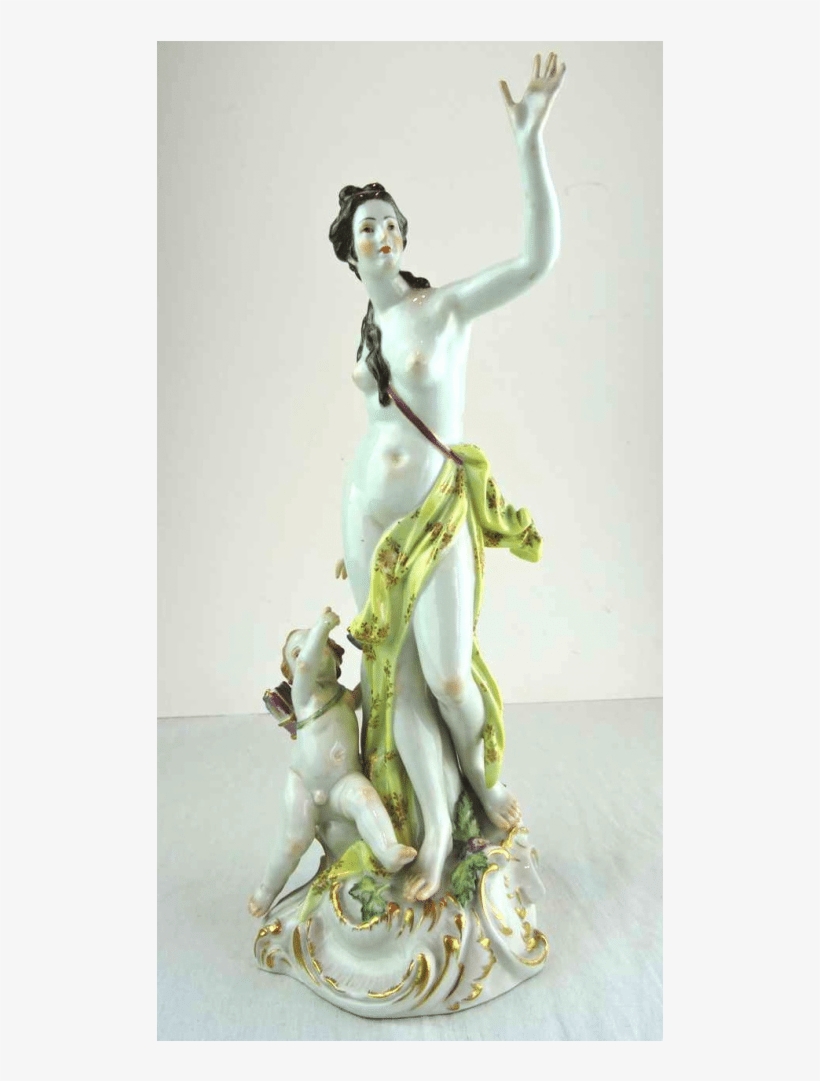 19th Century Meissen Porcelain Figurine Maiden With - Figurine, transparent png #7996034