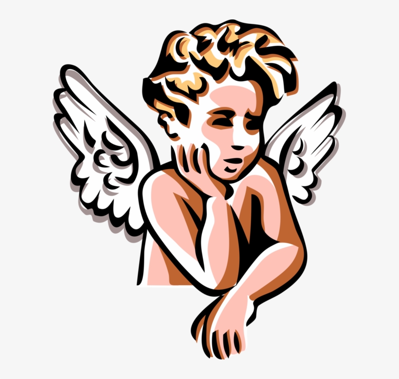 Vector Illustration Of Angelic Spiritual Cherub Angel - Angel, transparent png #7996100