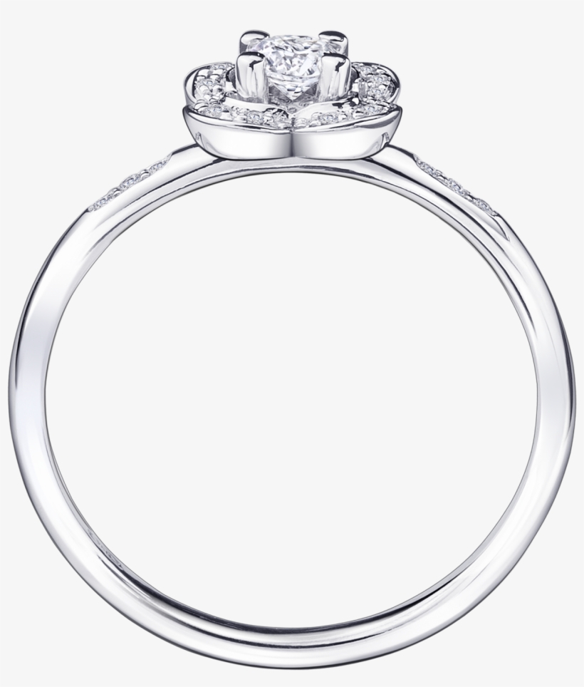 Chance Super One Ring, White Gold And Diamonds - Oval Engagement Ring Settings Side View, transparent png #7996246