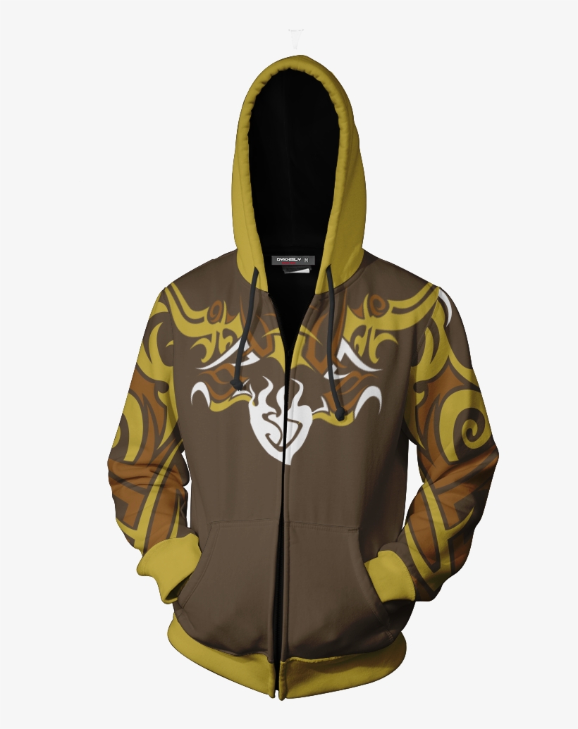 Rwby Yang Xiao Long Symbol Zip Up Hoodie Fullprinted - Shoto Todoroki Hoodie, transparent png #7997507