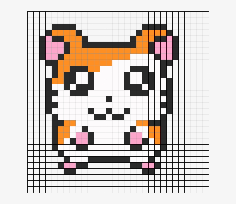 Hamtaro Perler Bead Pattern / Bead Sprite - Pixel Art Hamtaro, transparent png #7997880