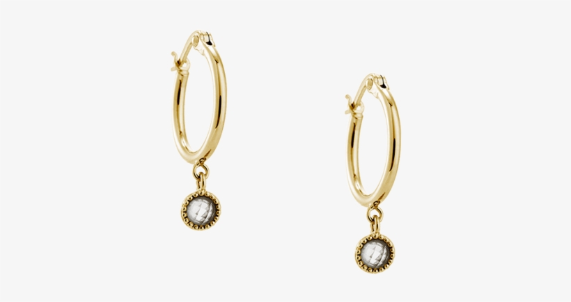 Rose Quartz Drop Hoops Image - Earrings, transparent png #7998795