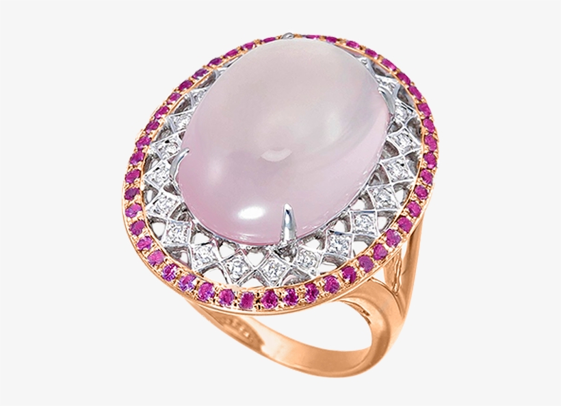 14ct Rose Gold Rose Quartz Pink Sapphire And Diamond - Engagement Ring, transparent png #7998952