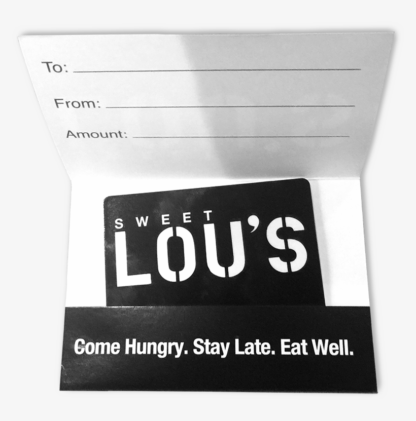 Gift Certificates At Sweet Lou's Restaurant And Bar - Paper, transparent png #7999162