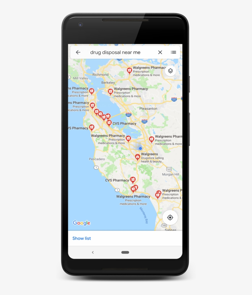 Google Teams Up With Dea, Cvs, Walgreens On Opioid - Map, transparent png #7999411