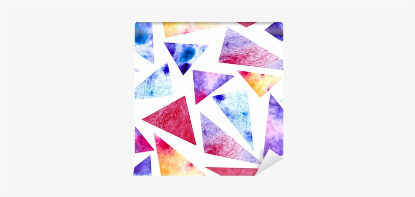 Watercolor Triangles Seamless Pattern - Watercolor Painting, transparent png #81322