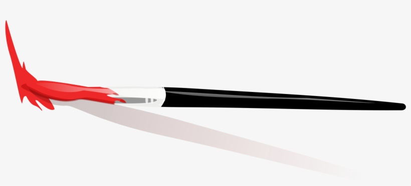 Onlinelabels Clip Art - Paintbrush With Red Paint, transparent png #81422