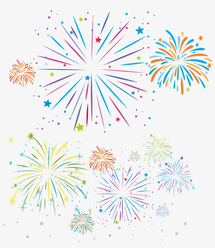 Clip Art Transparent Download Collection Of Free Fireworks - Dibujos De Fuegos Artificiales, transparent png #81478