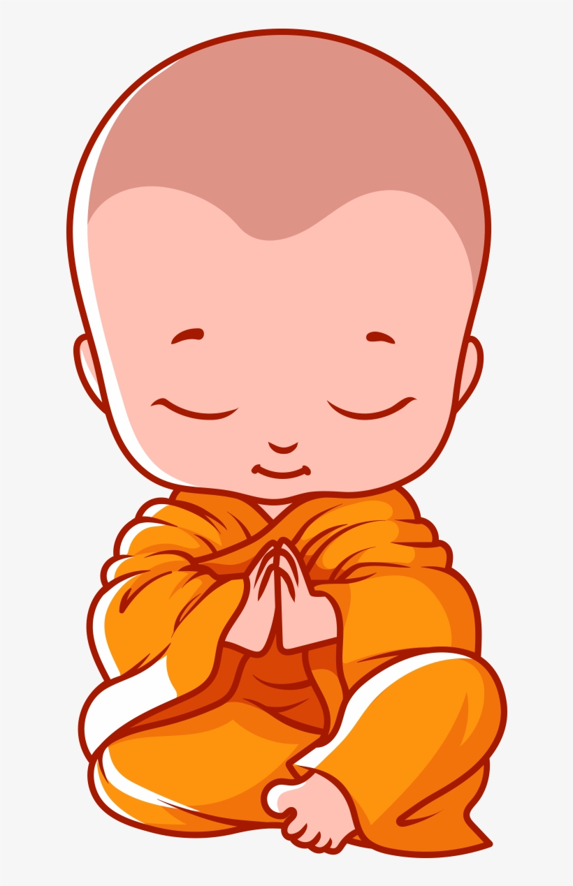 Picture Library Download Buddah Drawing Cute - Bhikkhu Cartoon, transparent png #81527