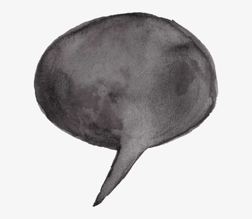 Free Download - Black Watercolor Speech Bubble, transparent png #81788