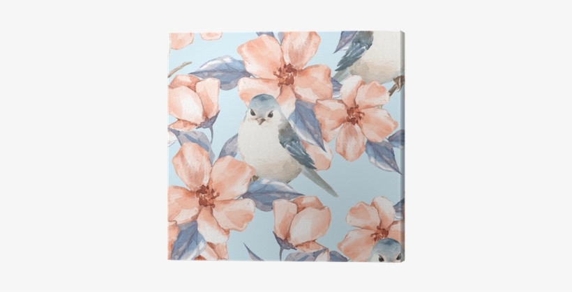 Spring Flowers And Birds - Watercolor Painting, transparent png #82145