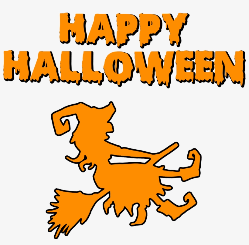 Happy Halloween Witch On A Broomstick - Witchcraft, transparent png #82927