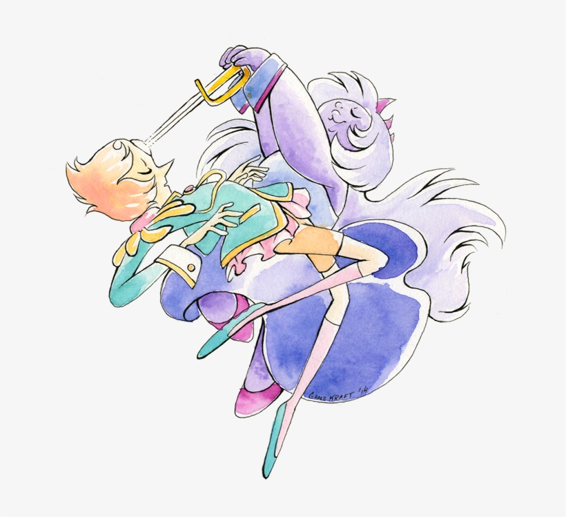 Watercolor Crossover Fan Art Revolutionary Girl Utena - Steven Universe Grafity Falls, transparent png #83138