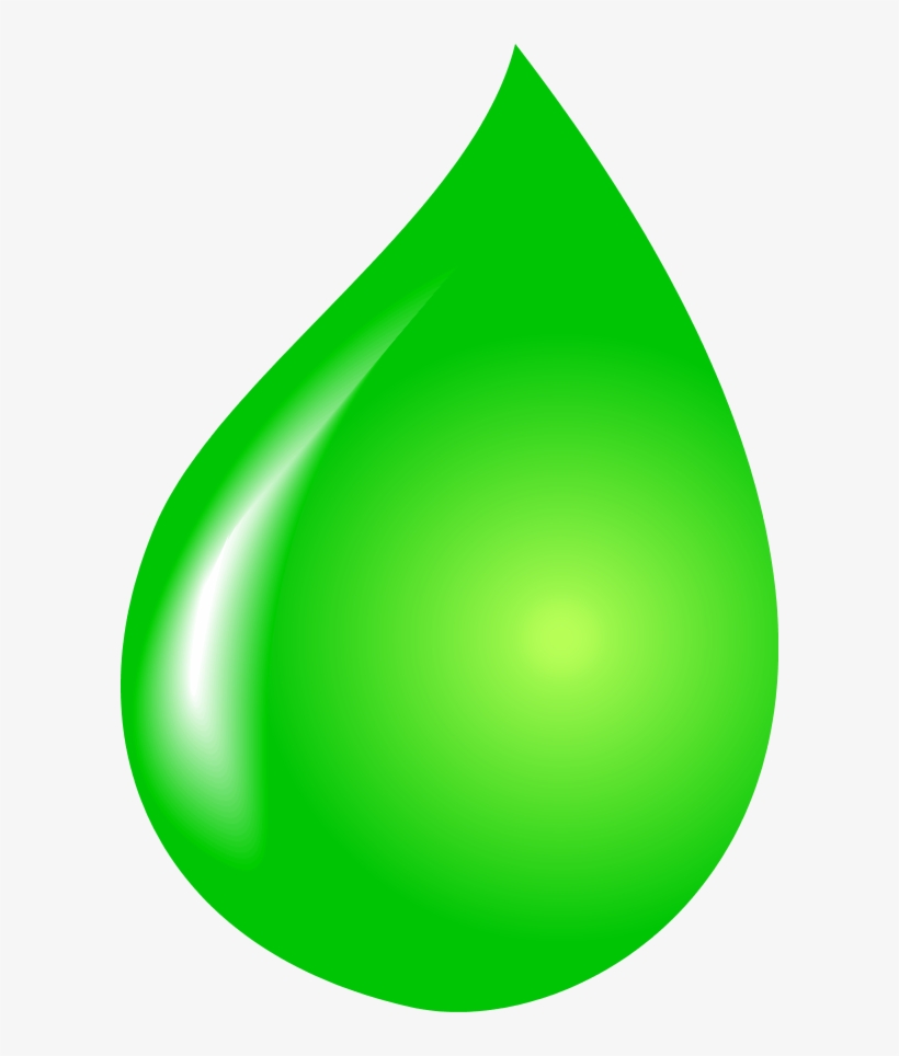 Cartoon Water Drop Clipart Kid - Green Water Drop Vector, transparent png #83325