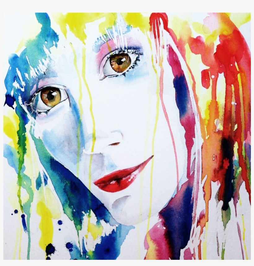 Original Modern Watercolor Portrait Painting - Modern Art, transparent png #84020