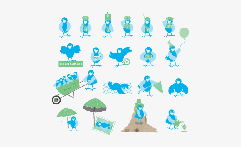 Cute Twitter Birds Png Icons My Free Photoshop World - Twitter Bird Icon, transparent png #84064