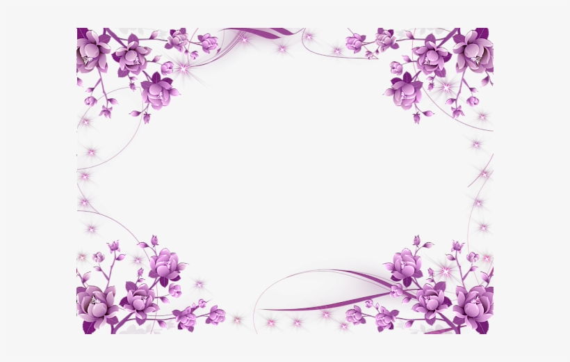 Pink Border Png - Purple Flower Frame Png, transparent png #84173