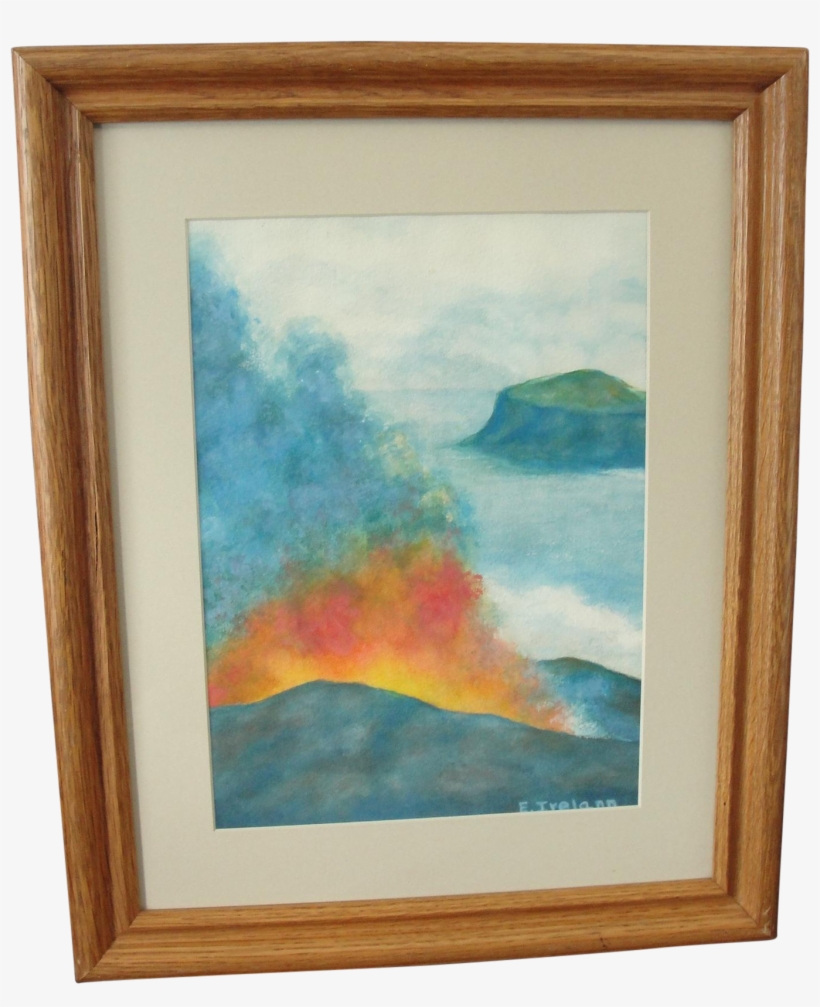Vintage Watercolor Painting Of Volcanic Lava Flow, transparent png #84251