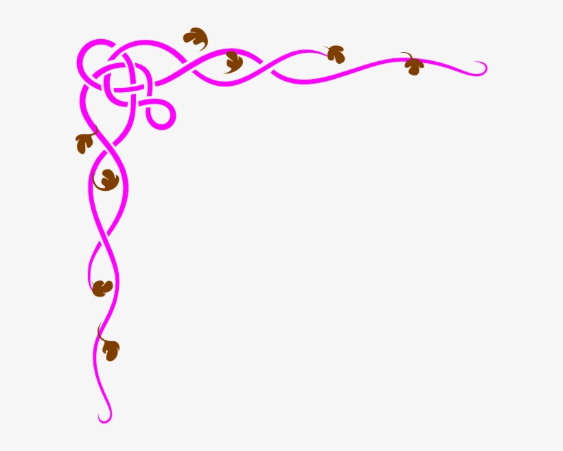 Pink Brown Flower Border Svg Clip Arts 600 X 577 Px, transparent png #84640