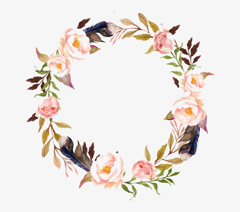 Free Watercolor Wreath With Flowers Png - Wreath Of Flowers Png, transparent png #84642