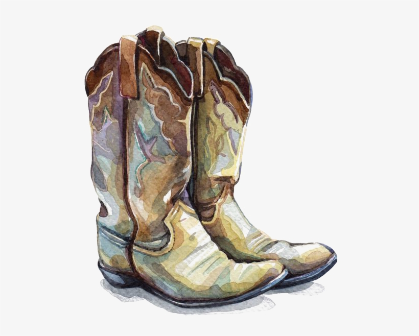 Boot Watercolor Painting Shoe - Life Is Better In Cowboy Boots, transparent png #84708