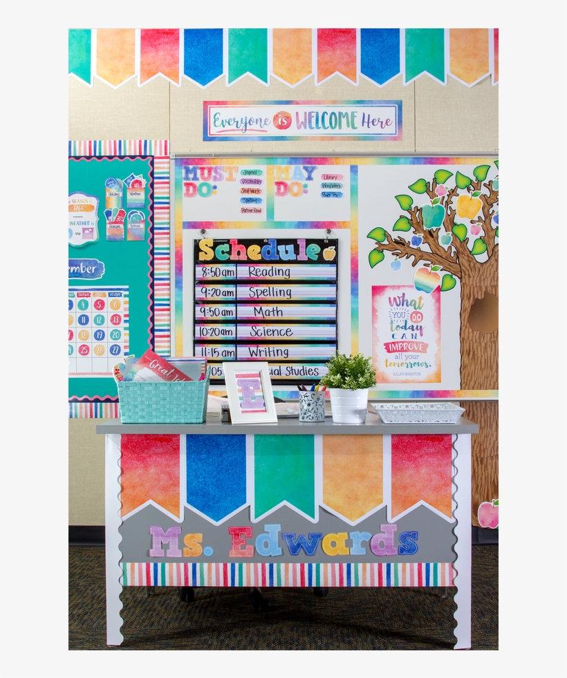 Watercolor Pennants Big Big Border Alternate Image - Education, transparent png #84733