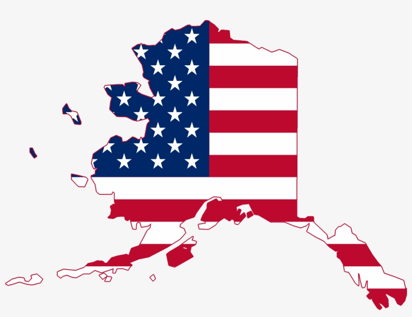 Flag Map Of Alaska - Alaska With Us Flag, transparent png #85301