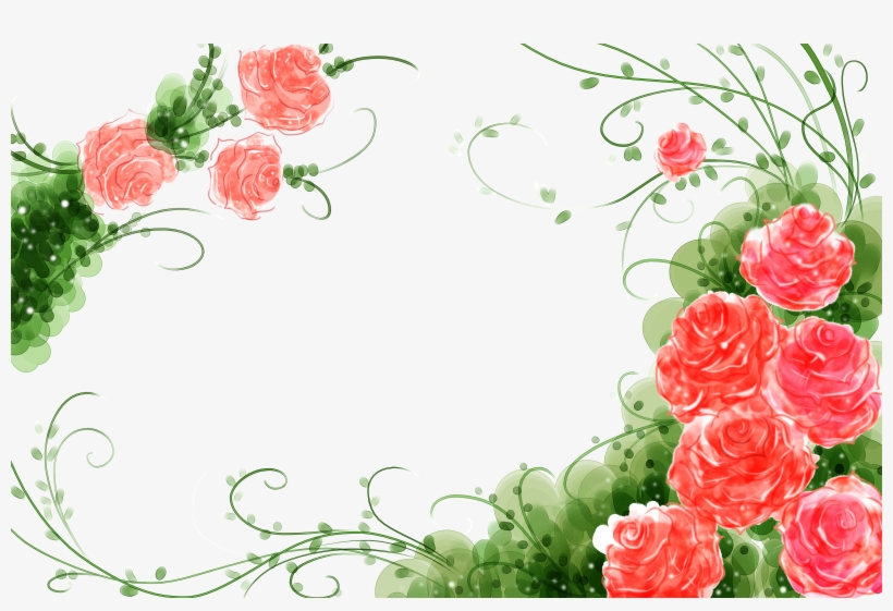 Svg Freeuse Stock Garden Roses Flower Watercolor Painting - Rose Flower Background Design Png, transparent png #85516