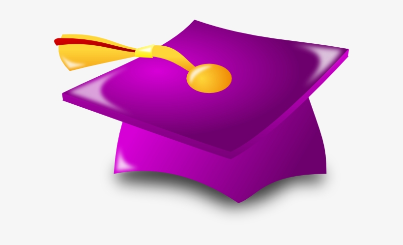 Purple Graduation Cap Clipart - Purple And Yellow Graduation Cap, transparent png #85676
