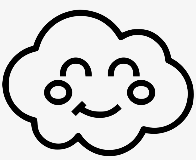Cloud Happy Face - Png Icon Cloud With Face, transparent png #86155