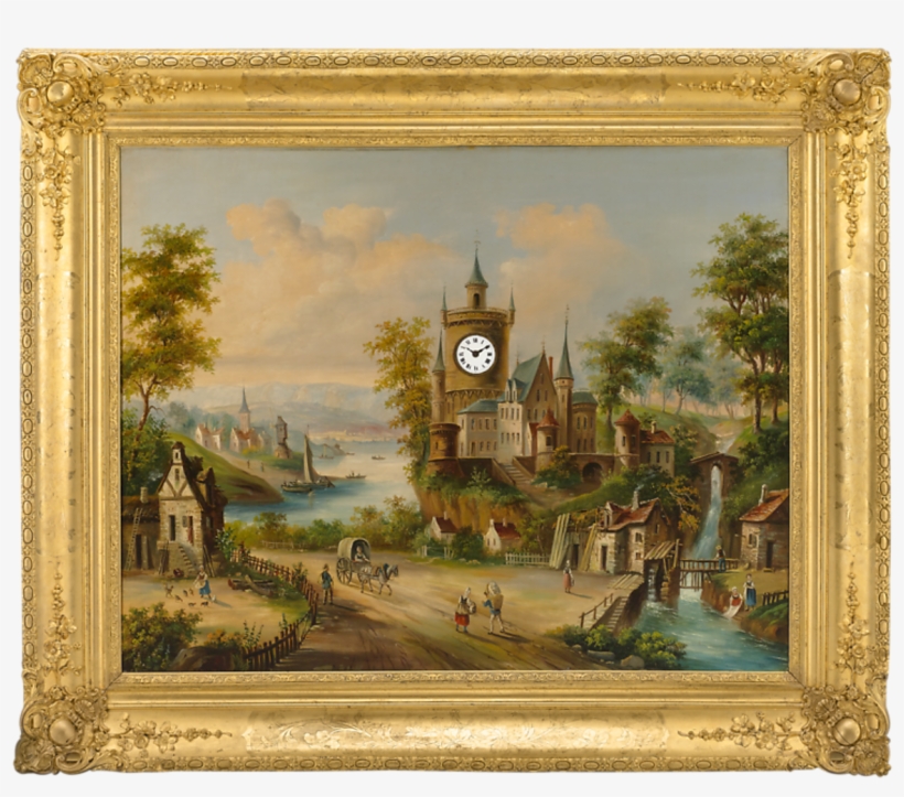 19th-century Musical Picture Clock - Clock, transparent png #86175