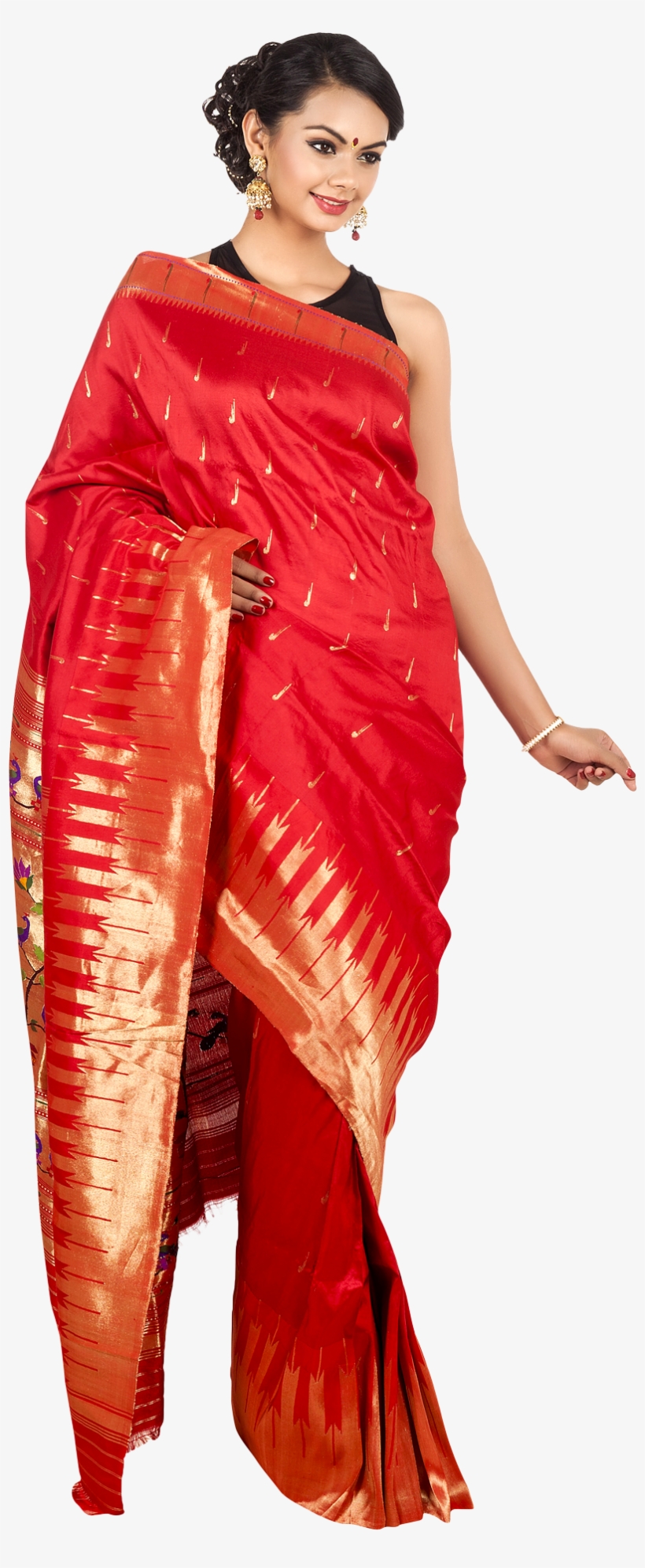 Wedding Saree Model Png Transparent - Saree Png, transparent png #86528