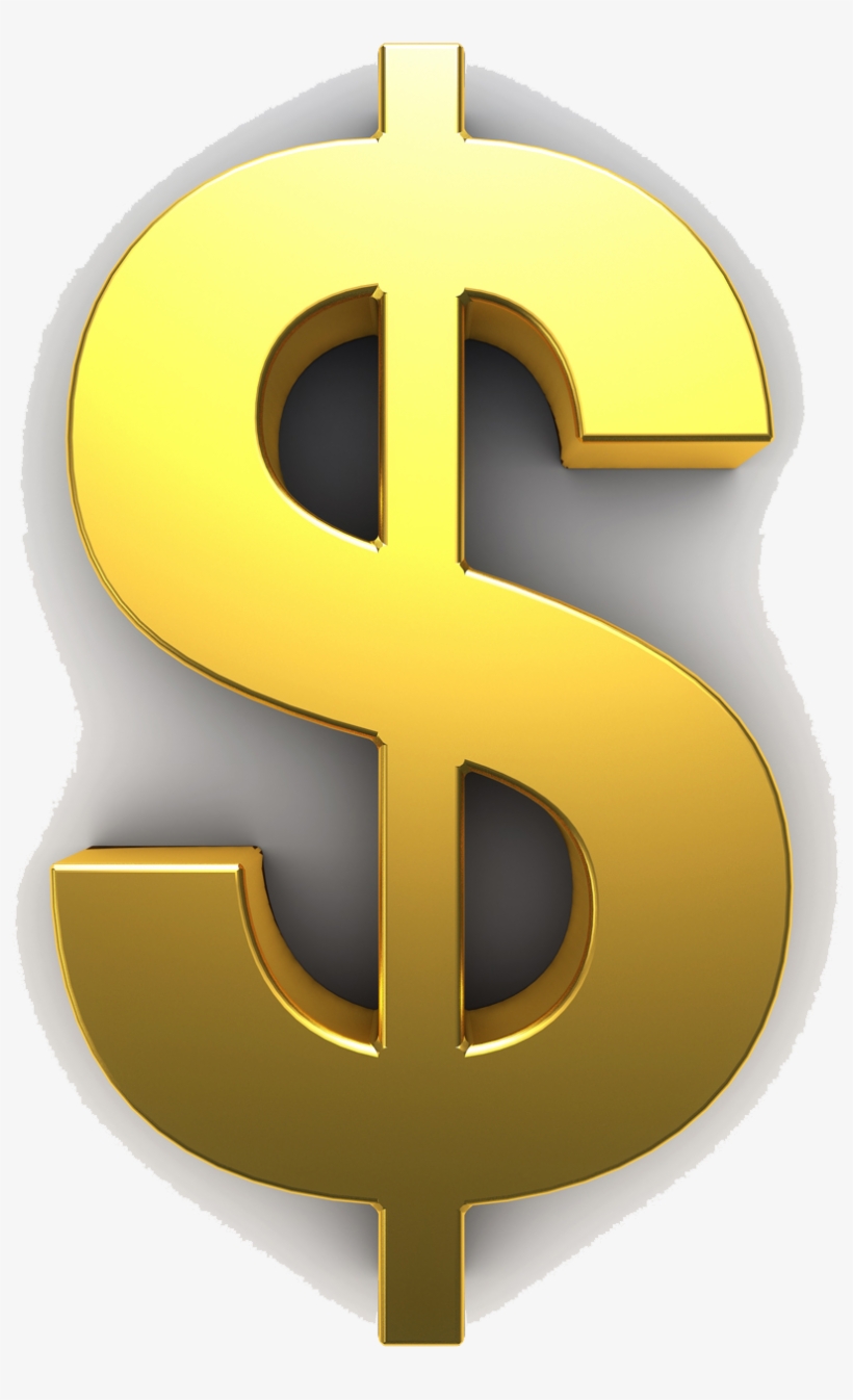 Gold Dollar Png Free Download - Dollar Sign, transparent png #86598