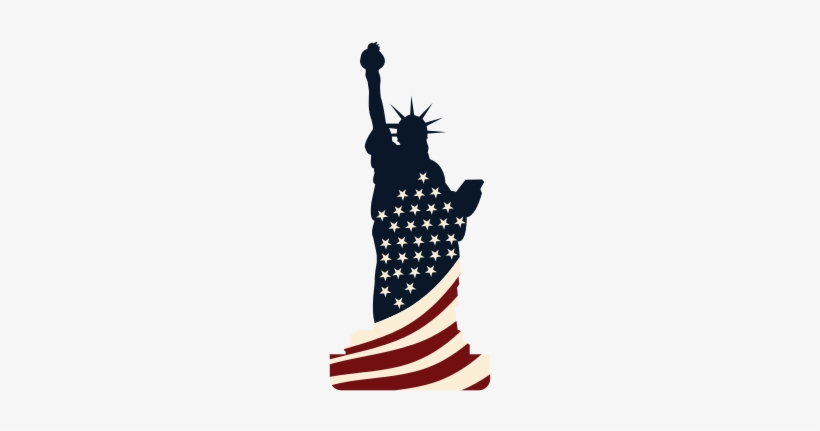 Us Flag Themed Statue Of Liberty - Flag In Statue Of Liberty, transparent png #86697