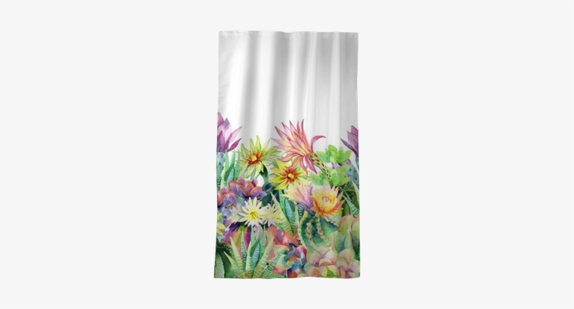 Watercolor Blooming Cactus Background Blackout Window - Gazania, transparent png #87138