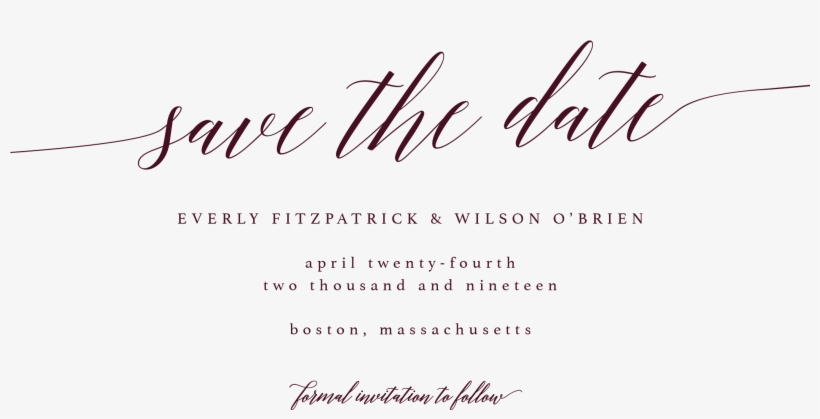 Cursive Save The Date, Script Save The Date, Merlot - Save The Date White, transparent png #87779