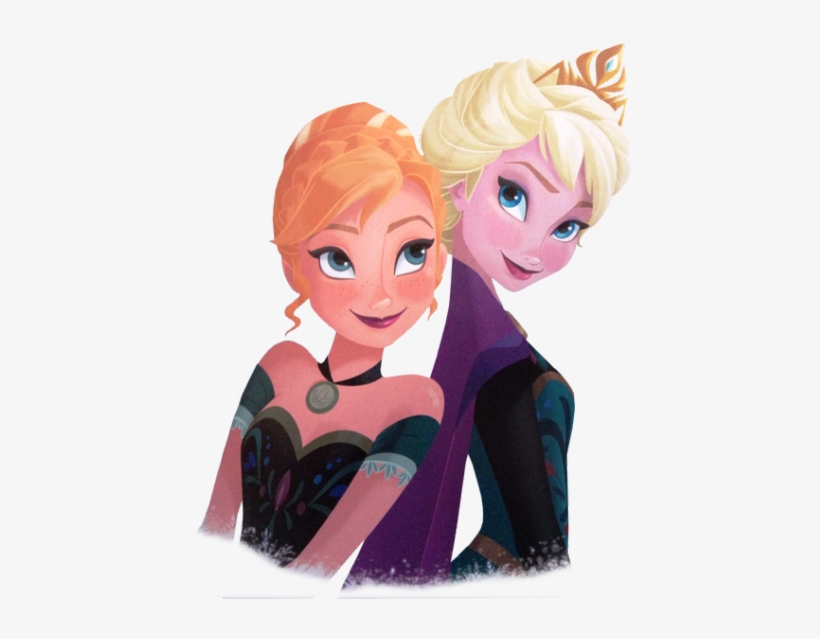 By The Disney Illustrators - Anna And Elsa Art, transparent png #87932