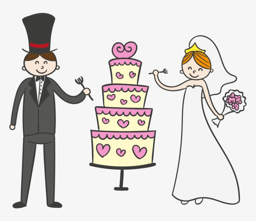 Wedding Couple Cake Free Download - Pastel De Boda Caricatura, transparent png #88000