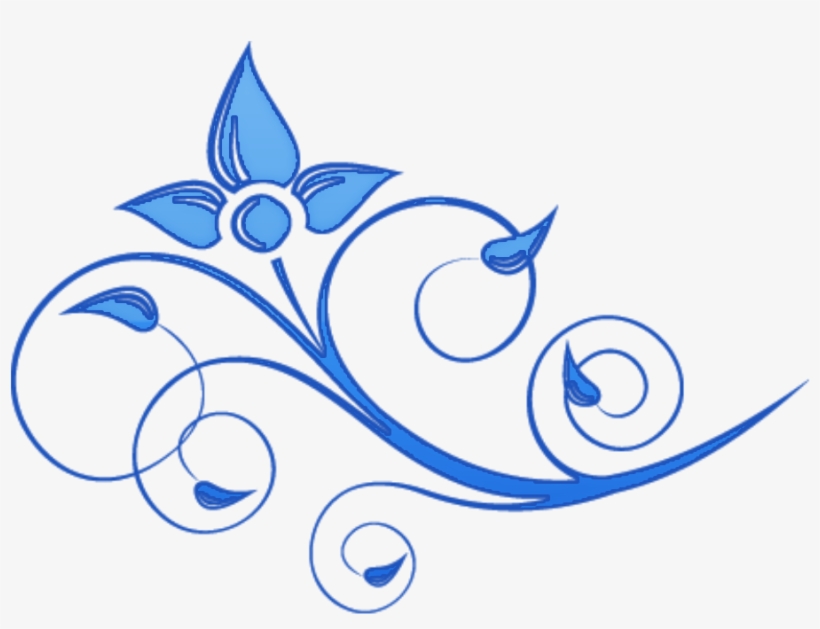 Flowers Swirls Png My Blog - Blue Floral Swirl Png, transparent png #88191