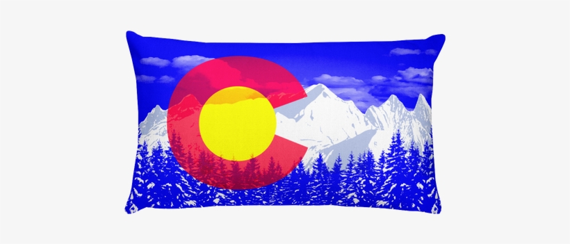 Colorado Rocky Mountains Pillow - 20x30 Inch Pillowcase Colorado State Flag - Winter, transparent png #88210