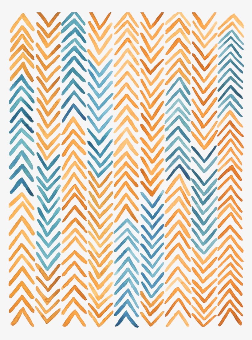 African Textile Arrow Watercolor Print - Blackout, transparent png #88519