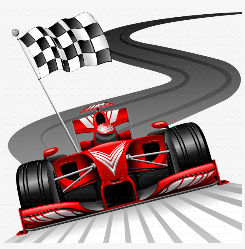 B Formula 1 Red Car On Race Track Jpg 900 C Checkered - Formula 1 Red Race Car Throw Blanket, transparent png #88613