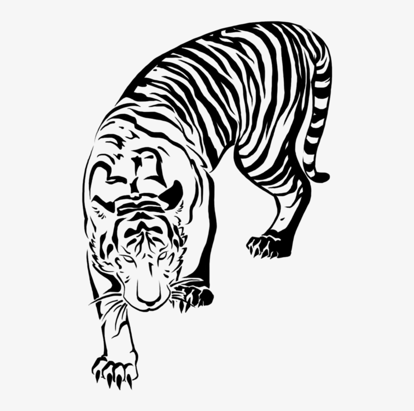 Japanese Drawing Tiger - Tiger Tattoo Png, transparent png #88686