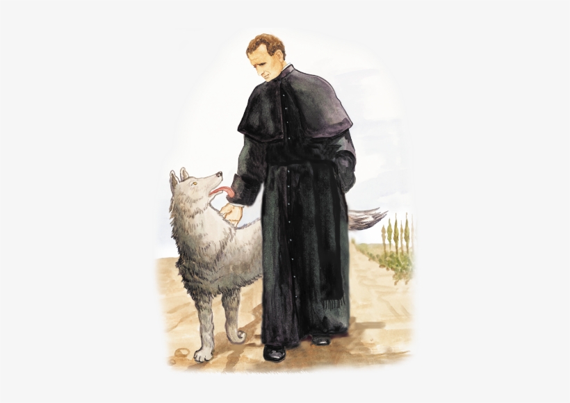 Suddenly, He Saw A Great Big Dog Approaching Him - Don Bosco And Grigio, transparent png #89545