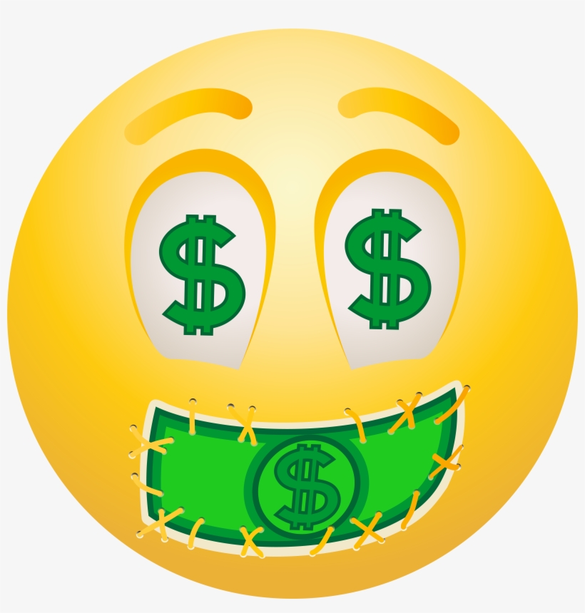 Dollar Face Emoticon Png Clip Art, transparent png #89906
