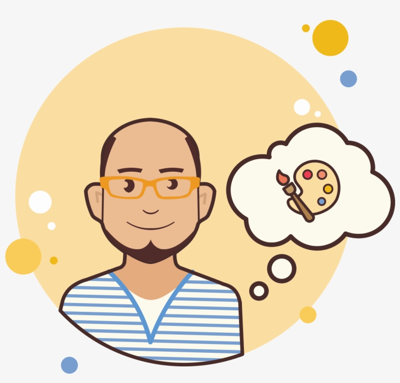 Bald Man With Art Palette Icon - Hello Kitty, transparent png #801159