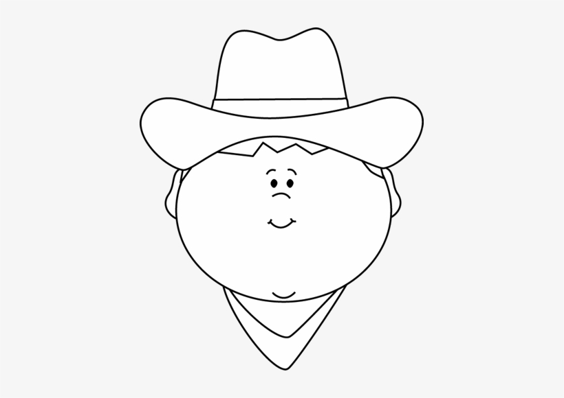 Free Cowboy Clipart Black And White Image 2 Hat Png - Outline Of A Cowboy, transparent png #802341